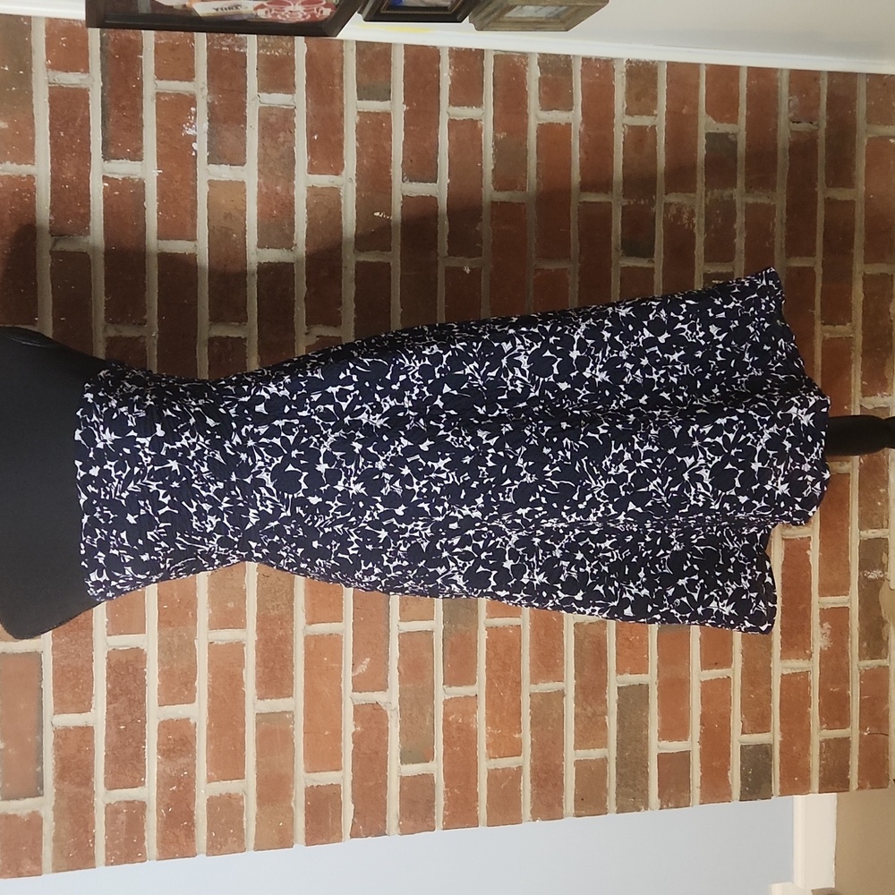 J. Crew strapless navy blue floral dress, size 2 - Picture 2 of 8